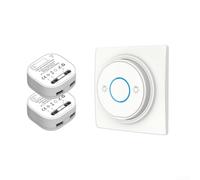 Interrupteur sans fil sans fil - Pas de câblage nécessaire - Récepteur RF433 10 A 250 V - Pour la maison et le jardin - Blanc (2 commutateurs-1 récepteur)