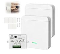 Interrupteur Sans Fil Va et Vient 2 Interrupteurs + 1 Récepteur | 433MHz 10A 220V Interrupteur Eclairage Sans Fil Portée 50m Interrupteur Radio D'éclairage Télécommande pour Lampe