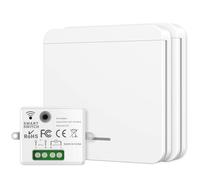 Interrupteur Sans Fil Va et Vient, 433Mhz 220V Interrupteur Telecommande | Interrupteur Eclairage Sans Fil Portée de 30 Mètres, Bouton Lumiere pour Lampe Jusqu'à 1500W (2 Interrupteur + 1 Contrôleur)