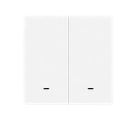 Interrupteur sans fil ZigBee 3.0, 2 touches, APP TUYA Smart Life, compatible avec boîte 502, alimenté par batterie CR2032 (Exclu), blanc, 86 x 86 x 15 mm