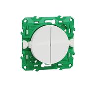 Schneider Electric – Interrupteur double Odace SFSP S520114 – sans fil sans pile – blanc