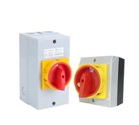 Interrupteur sectionneur 25 A 32 A 3/4 pôles avec boîtier, série YMD11-D, sélecteur à came rotative, arrêt/marche, déconnexion(32A_3P 6TERMIANLS)