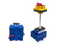 Interrupteur sectionneur for montage sur rail DIN 80 A triphasé marche/arrêt avec cadenas rotatif et commande d'armoire électrique YMD11-80B/4P (1 pièce)(4P 8Terminals)