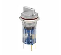 Interrupteur sélecteur 16 mm 3 positions avec LED bleue, interrupteur rotatif en acier inoxydable verrouillable étanche IP65, interrupteur encastrable robuste 12 V-250 V pour voiture