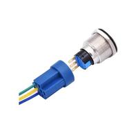 Interrupteur sélecteur à clé rotatif en métal étanche 16 mm 19 mm 22 mm 2 3 positions en acier inoxydable interrupteur de verrouillage à bouton-poussoir 1NO1NC(Harness,2position(3 pins))