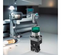 Interrupteur sélecteur rotatif XB2 avec éclairage LED vert pour contacteurs, démarreurs et équipements de contrôle industriel 22 mm 220 V AC (vert)