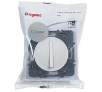 Interrupteur silencieux - LEGRAND - Céliane - 6A - Blanc - Enjoliveur blanc