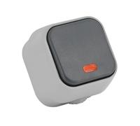 Interrupteur Simple avec Voyant Lumineux IP54 Gris