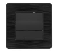 Interrupteur simple commande volets roulants 10A - métal noir brossé -gamme Kouro - Zenitech