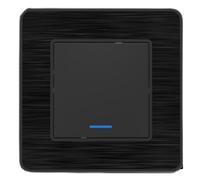 Zenitech Interrupteur simple va-et-vient Kouro – complet à voyant 10A – métal noir brossé