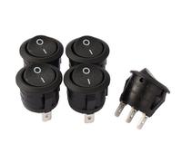 Interrupteur SOURCING MAP 5Pcs AC250V/10A 125V/12A 3P SPST I/O Rond Bouton Interrupteur à Bascule Bateau Bascule On/Off