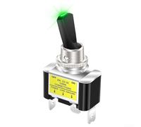 Interrupteur SPST automobile, 12 V 30 A ASW-07D-2 avec indicateur LED, bascule unipolaire pour voiture, van, camion, panneau électronique marine (vert)