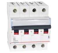 Interrupteur surintensité 4P B 6A 6kA AC S304 S300 TX3 403413