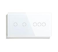 Interrupteur Tactile 1/2/3 Voies, Double, À Triple Capteur, Panneau En Verre Standard Unidirectionnel, Rétroéclairage Bleu, Série Blanche(2G 3G Switch)