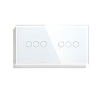 Interrupteur Tactile 1/2/3 Voies, Double, À Triple Capteur, Panneau En Verre Standard Unidirectionnel, Rétroéclairage Bleu, Série Blanche(3G 3G Switch)