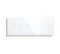 Interrupteur Tactile 1/2/3 Voies, Double, À Triple Capteur, Panneau En Verre Standard Unidirectionnel, Rétroéclairage Bleu, Série Blanche(2G 2G 2G Switch)