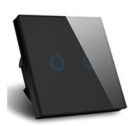 Interrupteur tactile 2 vitesses 1 Way Touch Type Interrupteur en verre Noir