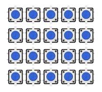 Interrupteur Tactile 20PCS 12x12x7,3mm, Commutateur Poussoir Momentané, LED - Résistance Élevée, Matériaux ABS, Idéal pour Électronique et Appareils Ménagers (Bleue)