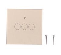 Interrupteur tactile 3 gang EU 100-240V compatible Tuya - Commande à distance WiFi 2.4GHz, contrôle vocal mains - libres, installation facile pour maison connectée (Ou)