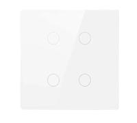 Interrupteur tactile 4x4 Brésil, panneau en verre, 4/6/8 interrupteurs, télécommande par Alexa Dot Home(4 Gang (White))