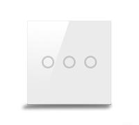 Interrupteur tactile à 3 voies de type 86, panneau en verre, interrupteur mural monophasé pour LED/ampoules à incandescence 3-300 W, interrupteur électronique sans conducteur neutre, noir (doré)