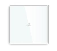 Interrupteur Tactile Commutateurs De Lumière Intelligents Capteur Tactile Interrupteur Sonnette Panneau Commutateur En Verre Cristal Mur Dingdong Puissance Rétro-éclairage La Maison(White)