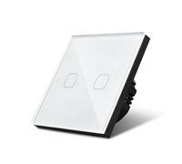 Interrupteur Tactile Commutateurs D'éclairage Intelligents, Étanche, 1/2/3 Boutons, Interrupteur Tactile, Capteur Standard 220V, De Lampe Murale, Module Panneau En Verre Trempé(2 Gang White)