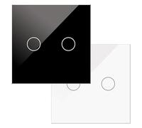 Interrupteur tactile double - DSC noir, la solution parfaite pour le contrôle de la lumière dans votre maison ou votre bureau. Son design sophistiqué allie élégance et simplicité. Transformez votre