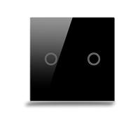 Interrupteur tactile double face, noir, avec panneau tactile en verre et LED d'état, fil neutre non nécessaire, AC 240 V (1 pièce)
