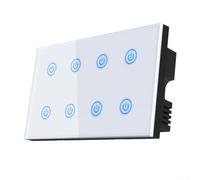 Interrupteur tactile intelligent pour un usage domestique avec capacités de rapport d'énergie, connexion WiFi 2,4 GHz et rétroéclairage en mode nuit (blanc)