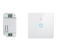 Interrupteur tactile intelligent sans fil avec télécommande de fréquence RF433, alimenté par batterie, pour le contrôle de l'éclairage et des appareils électriques jusqu'à 1000 W de puissance (A)