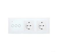 Interrupteur tactile intelligent WiFi, commande vocale pour Alexa Google Assistant, prise électrique murale pour domotique (blanc)