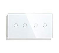 Interrupteur Tactile,Interrupteur Mural Tactile 4 Bouton Gang Touch Switch 157mm Commutateur de lumière électrique Crystal Class Interrupteur du panneau Blanc noir Noir Golden Home Amélioration de la