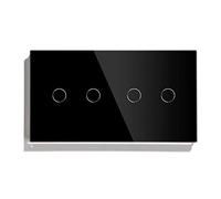 Interrupteur Tactile,Interrupteur Mural Tactile 4 Bouton Gang Touch Switch 157mm Commutateur de lumière électrique Crystal Class Interrupteur du panneau Blanc noir Noir Golden Home Amélioration de la