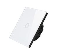 Interrupteur Tactile, Interrupteur Mural Tactile Touche murale interrupteur interrupteur interrupteur panneau de verre 1 gang 1 manière plaque de commutateur de lumière électrique(White,2-Gang)
