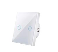 Interrupteur tactile LED en verre cristal for lampe murale, 1/2/3 voies, AC100-240 V, capteur(White touch two)