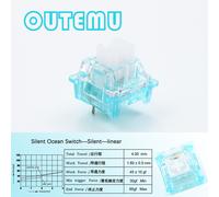 interrupteur Tactile linéaire MX pour clavier et Gaming,3 broches,silencieux,semblable au saint Panda,rvb - Type Silent Ocean Switch-70PCS