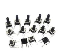 Interrupteur tactile momentané à angle droit, 20 200 pièces, PCB, avec support, 6 x 4,3/5/6/7/8/9/12 mm(6x6x4.3mm,200 Pcs)