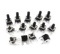 Interrupteur tactile momentané à angle droit, 20 à 200 pièces, PCB, avec support, 6 x 6 x 4,3/5/6/7/8/9/12 mm(6x6x12mm,20 Pcs)