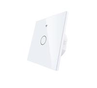 Interrupteur tactile mural WiFi 2,4 G + BLE + RF 433 MHz, verre trempé blanc, 1 bouton, carré 86 x 86 x 30 mm pour boîte 502, application TUYA Smart Life