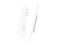 Interrupteur tactile mural WiFi 2,4 G + BLE + RF 433 MHz, verre trempé blanc, 2 touches, 120 x 72 x 38 mm pour boîte 503 italienne, application TUYA Smart Life
