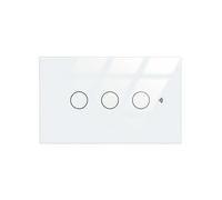 Interrupteur tactile mural WiFi 2,4 G + BLE + RF 433 MHz, verre trempé blanc, 3 touches, 120 x 72 x 38 mm pour boîte 503 italienne, application TUYA Smart Life