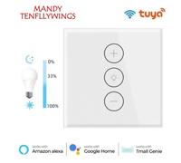 interrupteur tactile sans fil/variateur,rétroéclairage programmable,minuteur,compatible avec TUya Smart Life,Alexa,Google Home,EU
