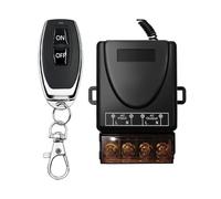 Interrupteur Télécommande Sans Fil 220v 3000w Ac85-265v 30a 100m 433mhz Relais Récepteur Kit Télécommande Eclairage Extérieur Pour Pompe à Eau Moteur Arrosage Agriculture Volet Portail Noir