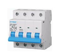 Interrupteur Thermique Magnétique Photovoltaïque 4P DC 1000V 25A 6kA Occupe 4 Modules DIN Ettroit JX6425