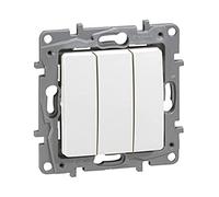 interrupteur triple 10ax 250v pur legrand niloé