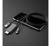 Interrupteur TV projecteur ordinateur portable de bureau câble vidéo L9 USB C vers Compatible cordon de chargement miroir pour téléphone Android vers TV 1.8m