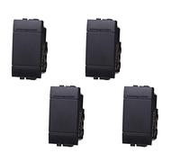Interrupteur unipolaire 1P 1M 16A, compatible avec Bticino Living Light, 1 place module (4 pièces, noir)