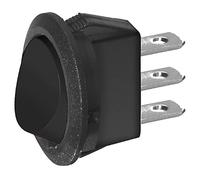 Interrupteur unipolaire à bascule SPST unipolaire ON-OFF avec bouton noir et bornes faston 4,8 mm, trou de montage diamètre 20 mm, 250 V 6,5 A