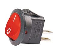 Interrupteur unipolaire SPST unipolaire ON-OFF avec bouton rouge et bornes à souder, trou de montage diamètre 14 mm, 250 V 3 A